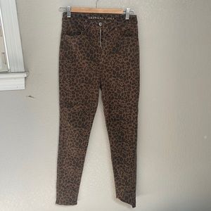 Cheetah American Eagle curvy super hi-rise jeans